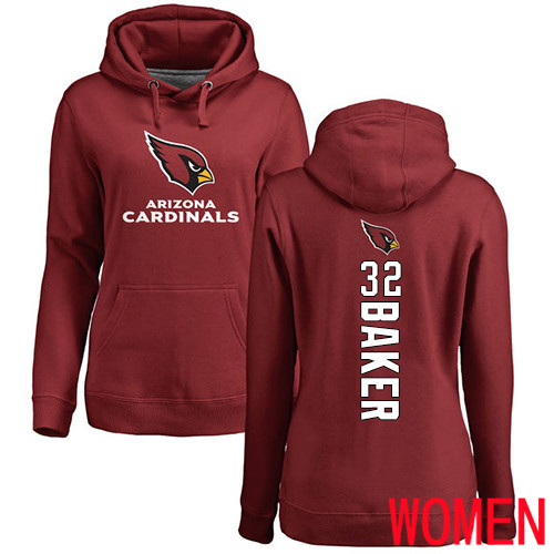 Arizona Cardinals Maroon Women Budda Baker Backer NFL Football #32 Pullover Hoodie Sweatshirts->nfl t-shirts->Sports Accessory